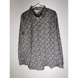 Madison Grey Black Floral Blouse Size XL